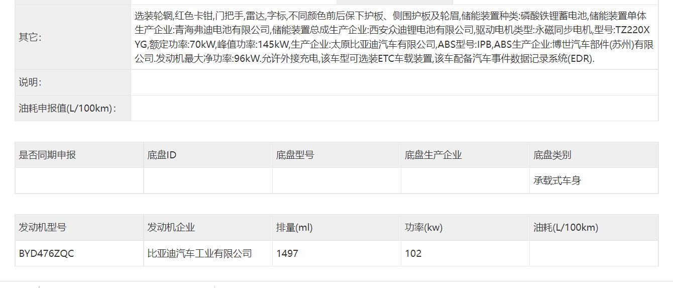 或为唐车型衍生而来，比亚迪护卫舰07申报信息曝光