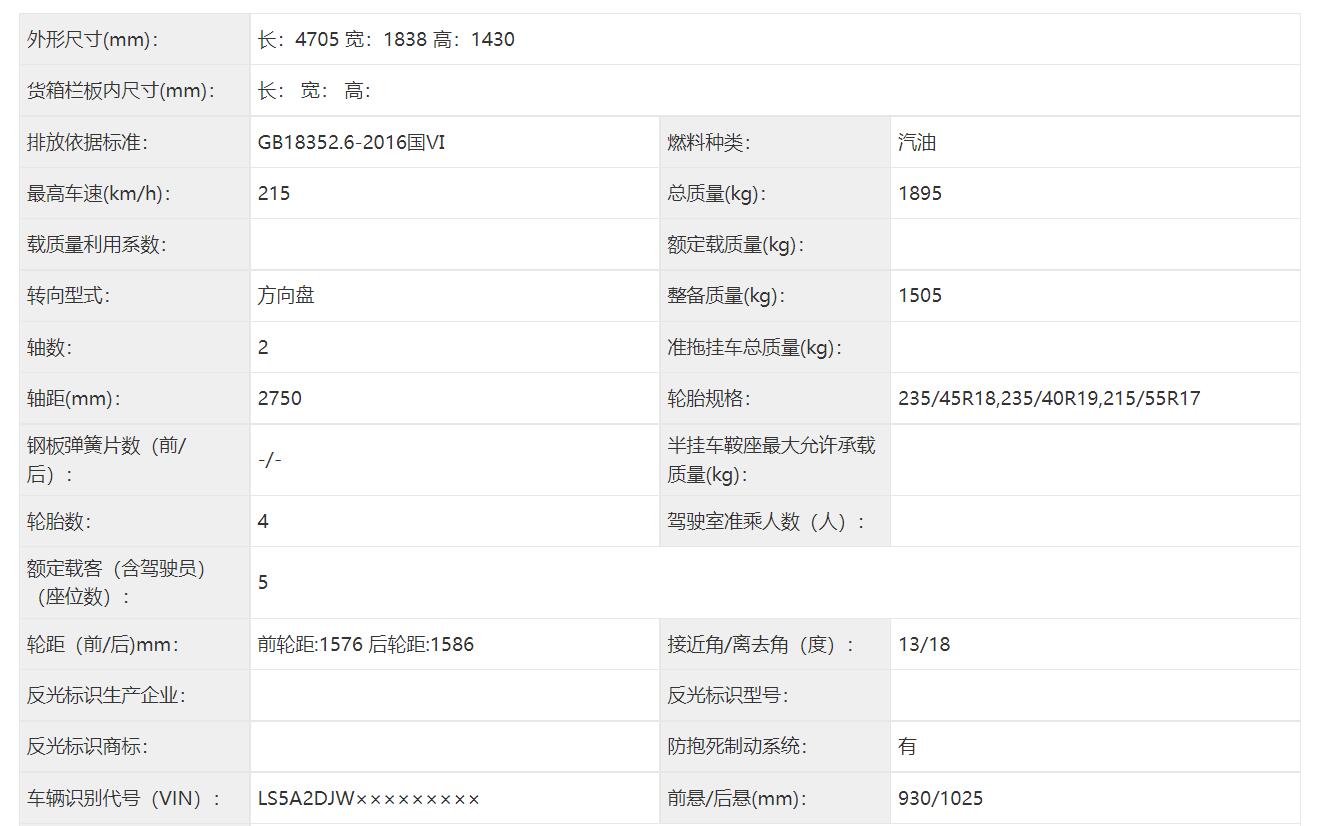 看来并不需要等太久，长安UNI-V 2.0T车型申报信息曝光