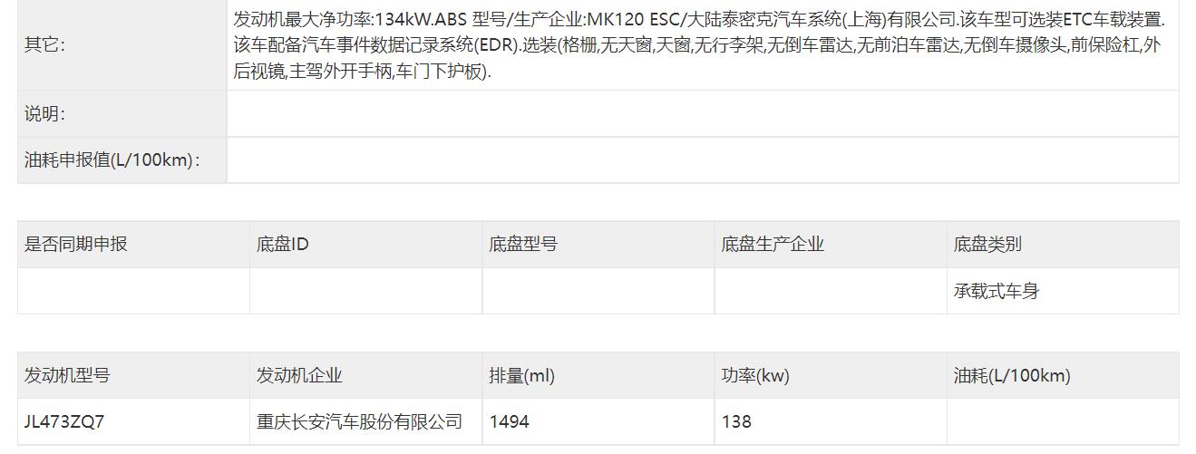 外观小改尺寸微增，长安欧尚X5 PLUS申报信息报告